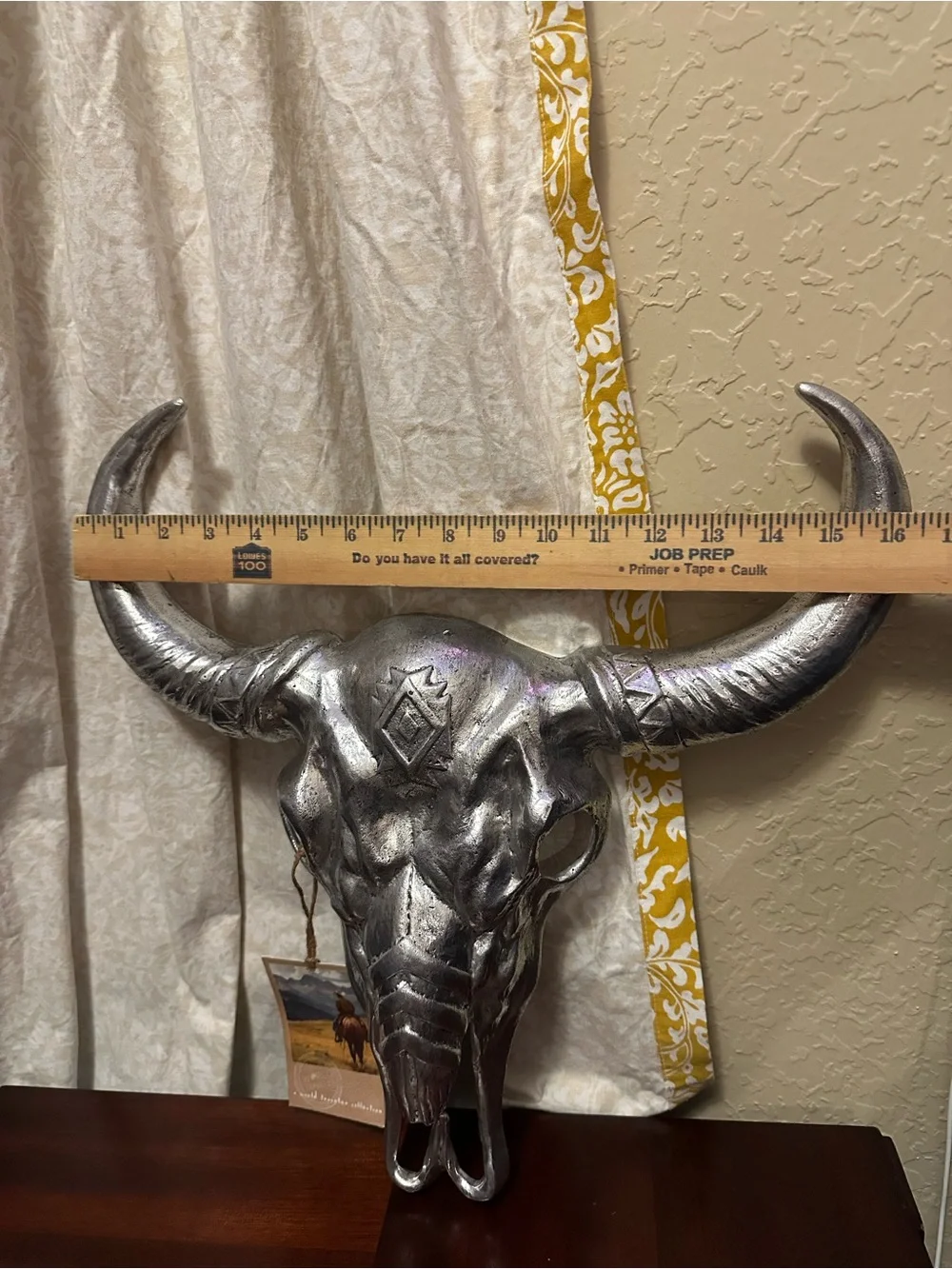 Ashland metallic Western Theme Steer skull wall art Shiny Silver Finish